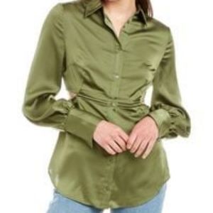 Finders Keepers Andrea long sleeve shirt silky forest green
